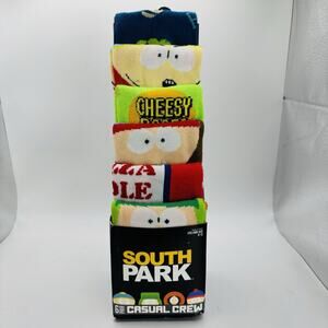 South Park 6 Pair CREW SOCKS Men Size 8-12 Bioworld. New In Box. Fun Socks!